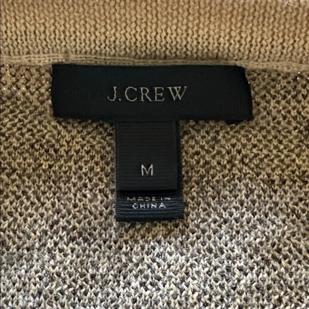 J Crew Leopard Crew Neck Merino Wool Sweater Size Medium